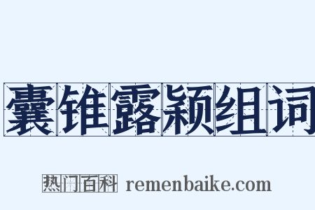 囊锥露颖组词是什么意思的图片